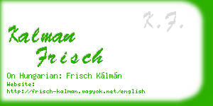 kalman frisch business card