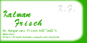 kalman frisch business card
